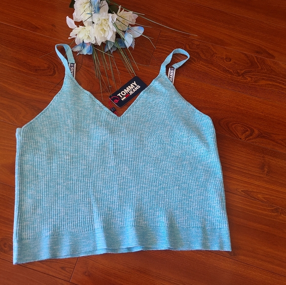 Tommy Hilfiger Tops - Tommy Hilfiger Light Blue Ribbed Tank Top Size XL